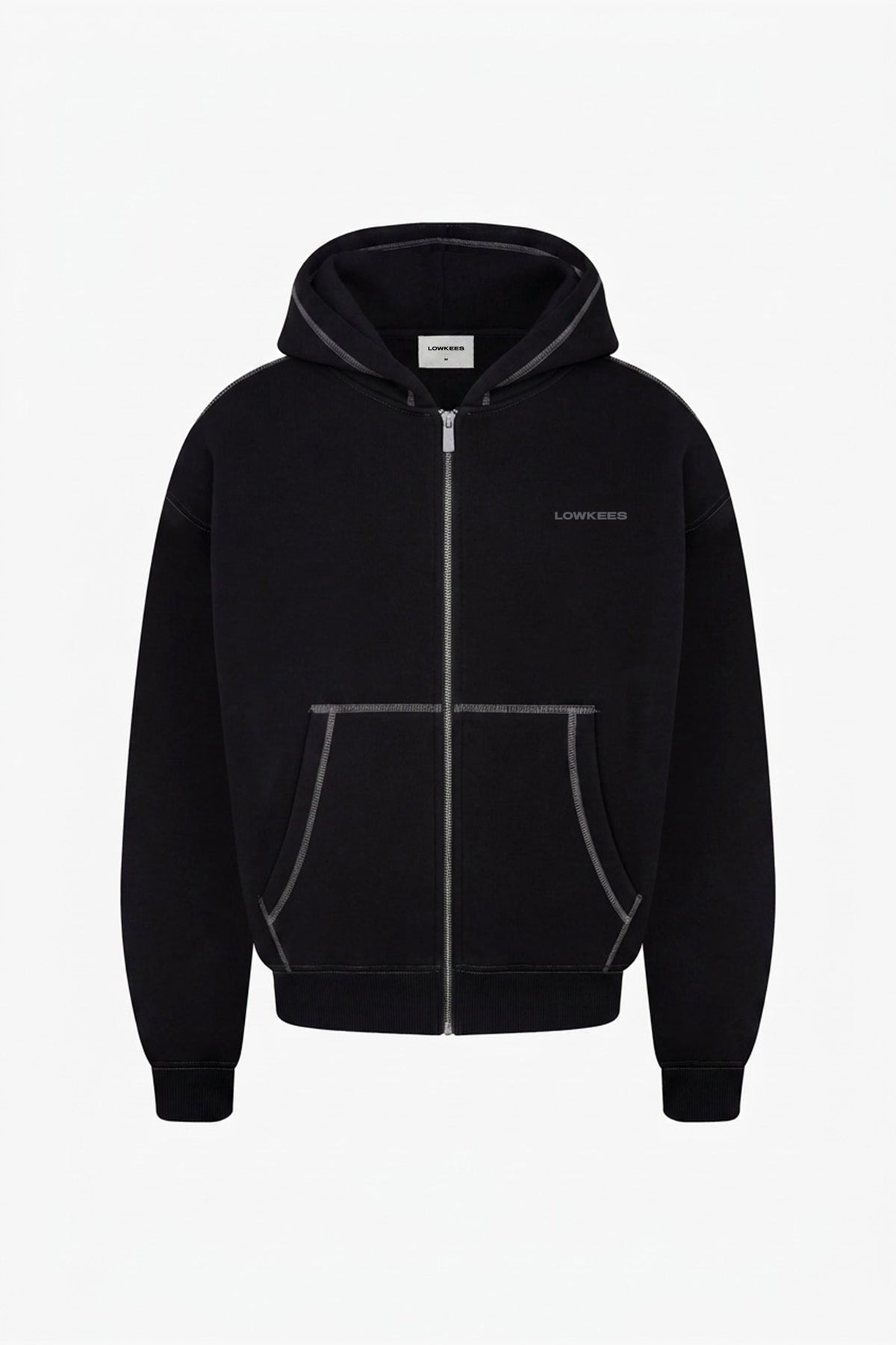 Contrast Logo Zip Hoodie
