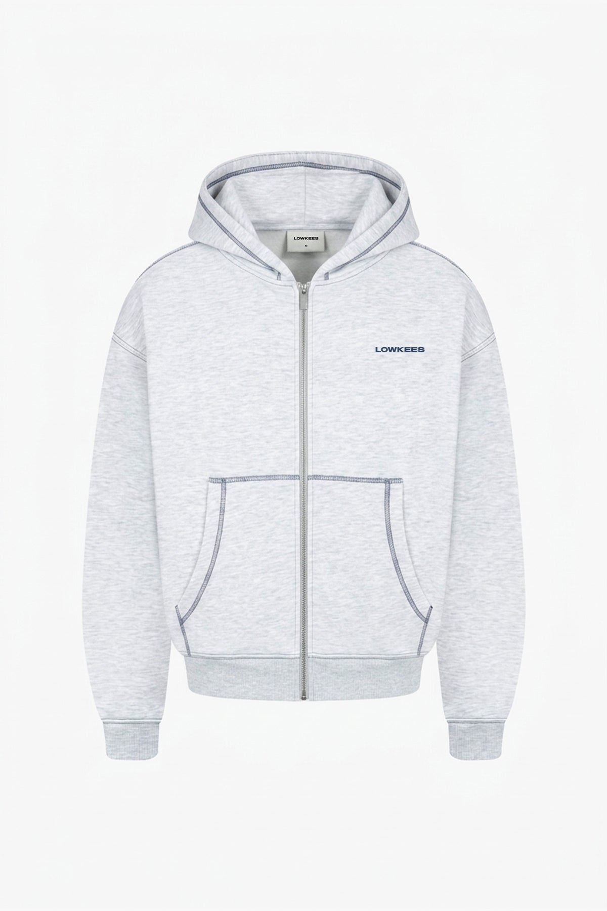 Contrast Logo Zip Hoodie